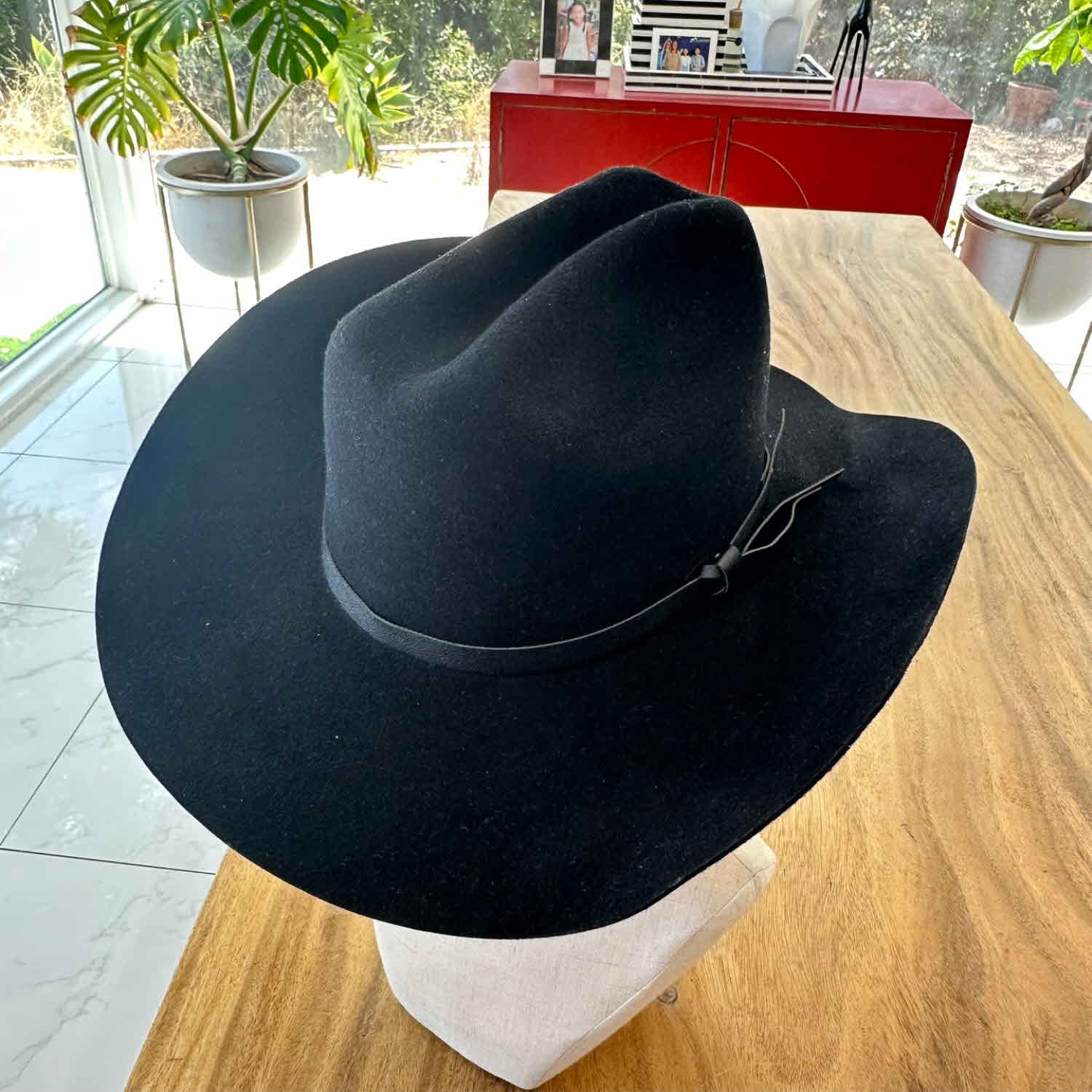 WOOL CATTLEMAN COWBOY WESTERN HAT W/ LEATHER BELT