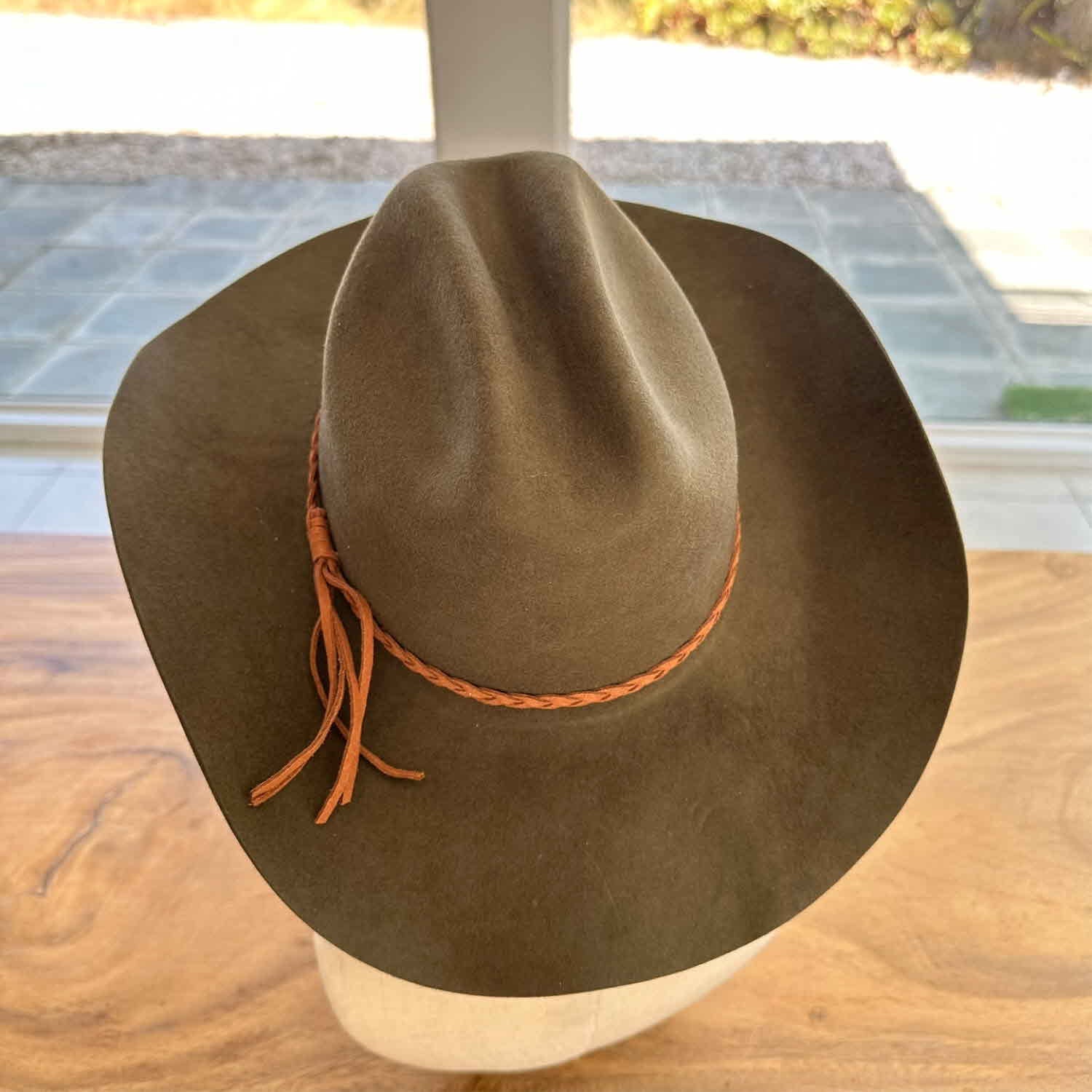 WOOL CATTLEMAN COWBOY WESTERN HAT W/ SUEDE BELT (Copy)
