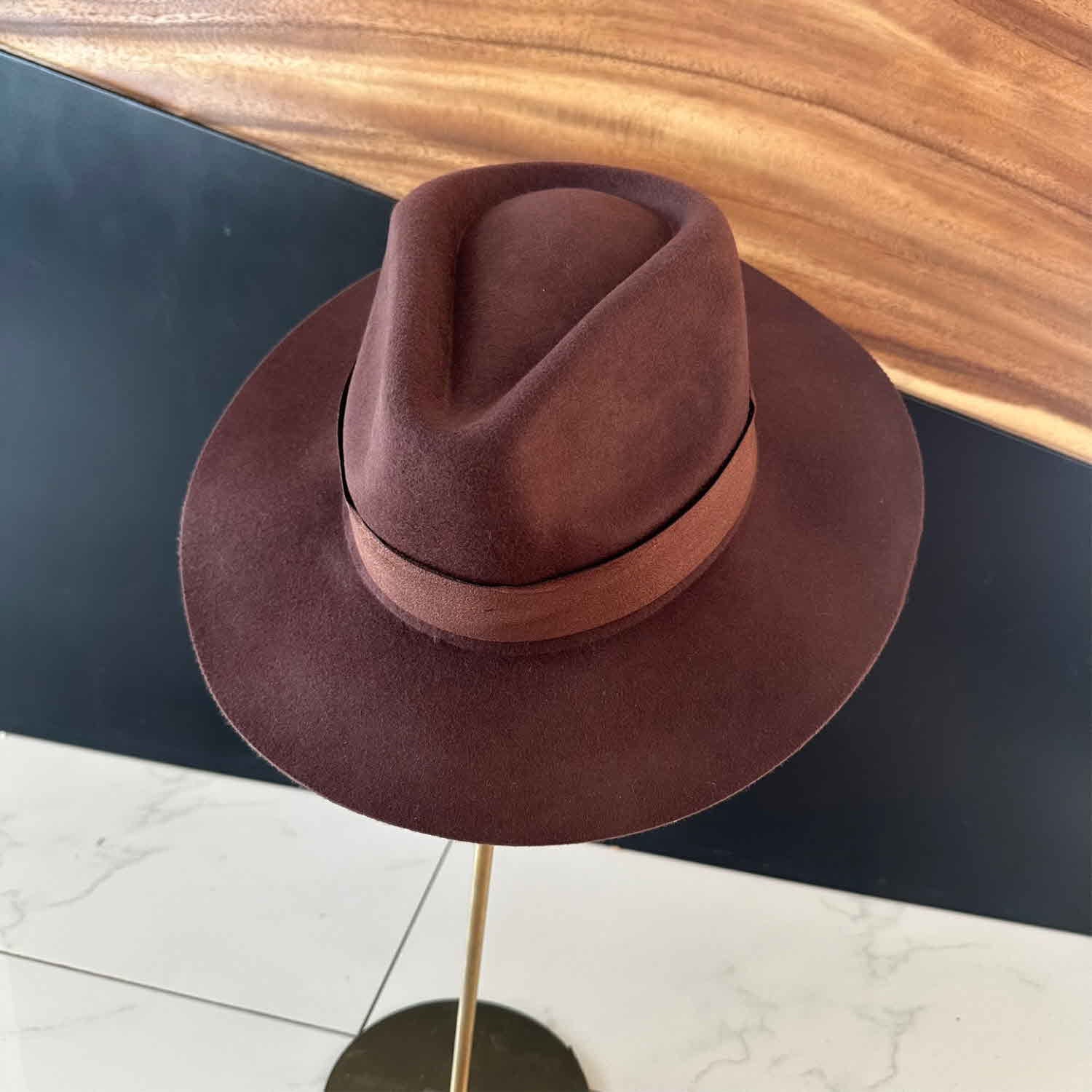 WOOL RANCHER HAT WITH VELVET BAND