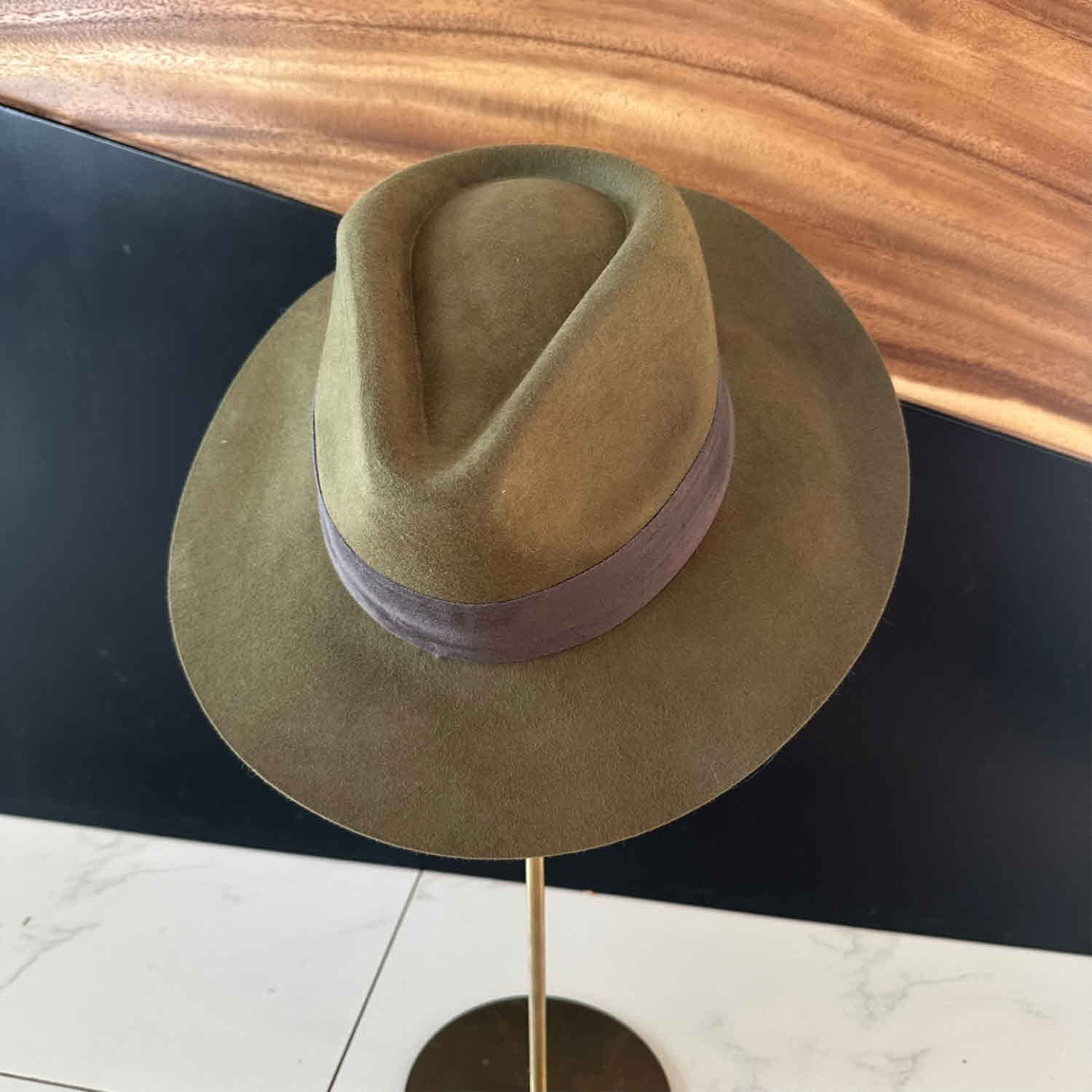 WOOL RANCHER HAT WITH VELVET BAND