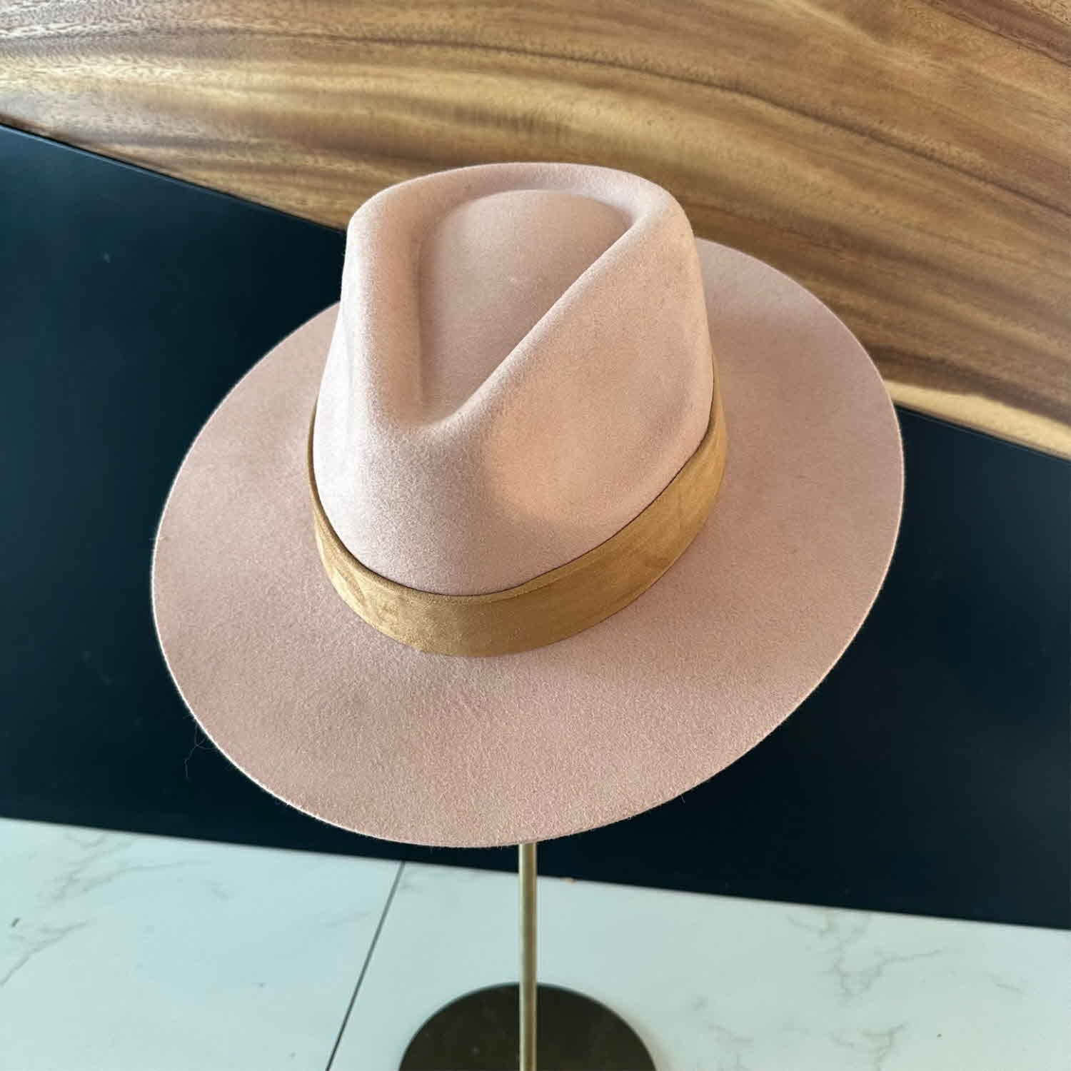 WOOL RANCHER HAT WITH VELVET BAND