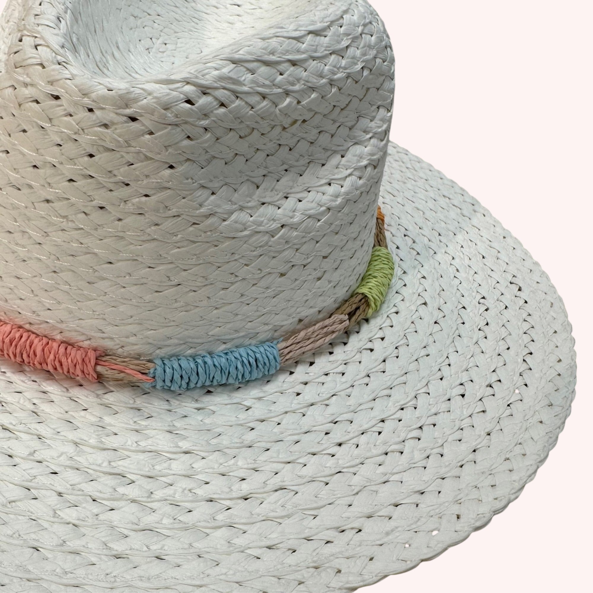 MULTI COLOR STRAW BAND STRAW HAT