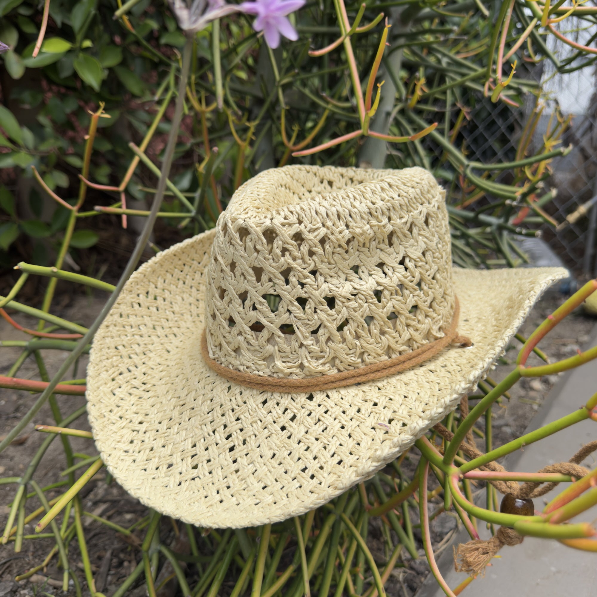 Open Weave Straw Cowboy Hat