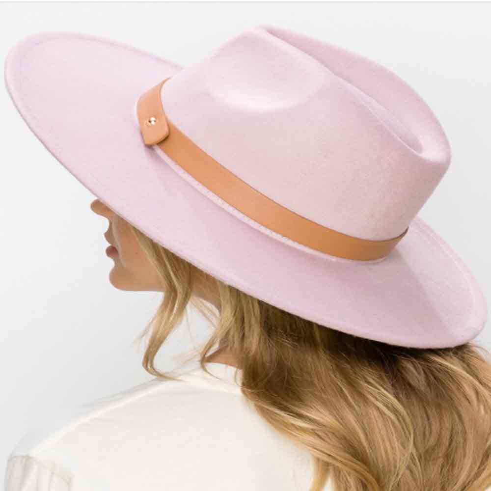 VEGAN FELT FEDORA W/ LEATHER BELT
