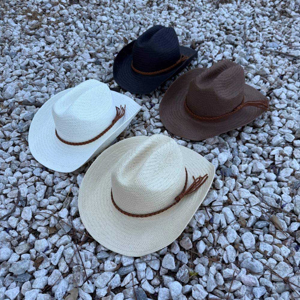 Braided Band Straw Cowboy Hat – Classic Western Summer Hat