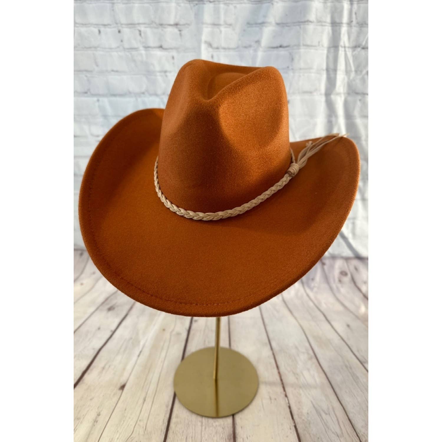 Vegan Felt Cowboy Hat with Suede Belt