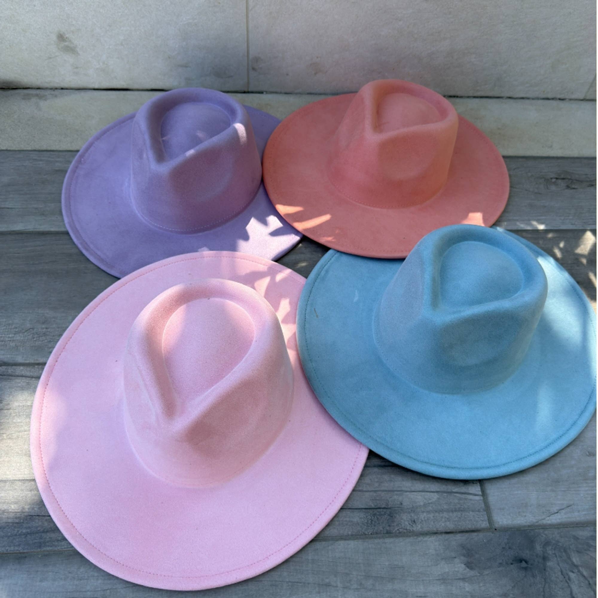 Vegan Suede Wide Brim Rancher Hat – Structured Flat Brim