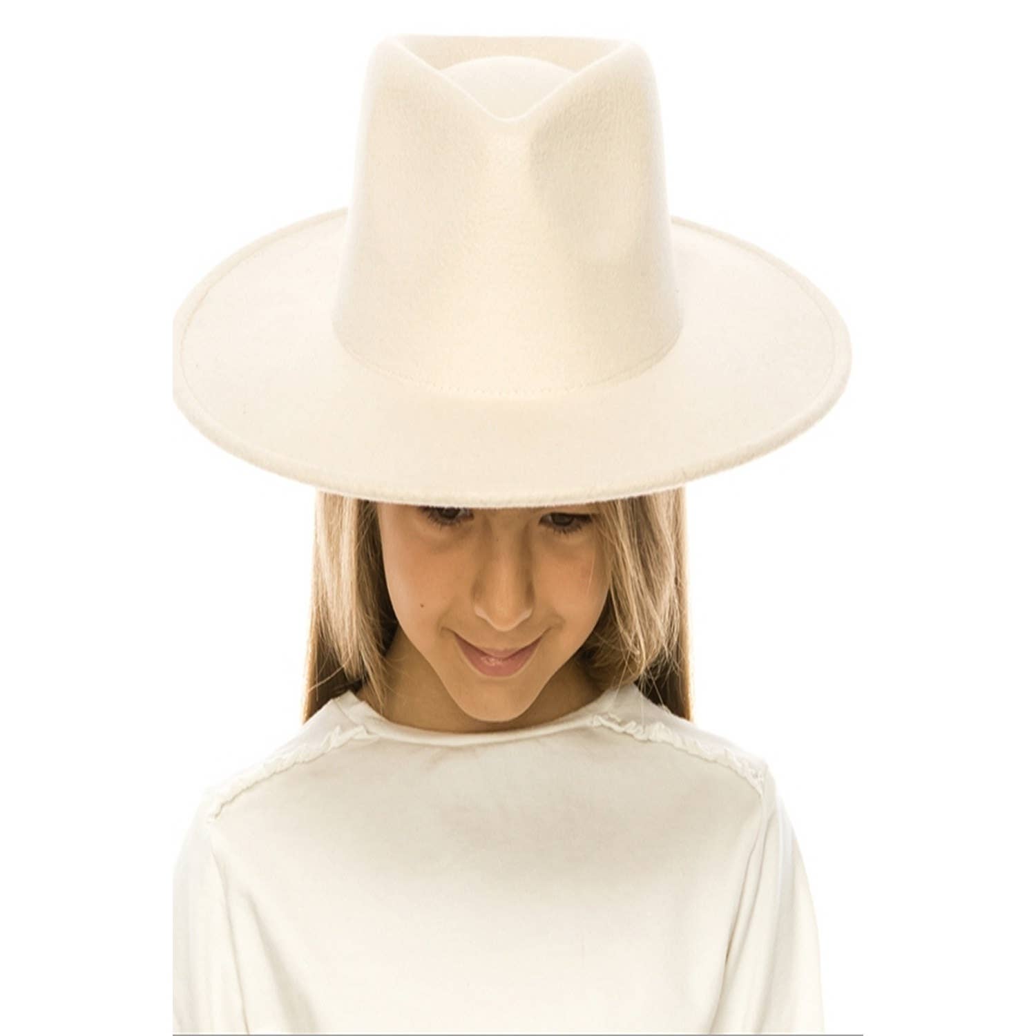 Kids XS Vegan Felt Wide Brim Rancher Hat