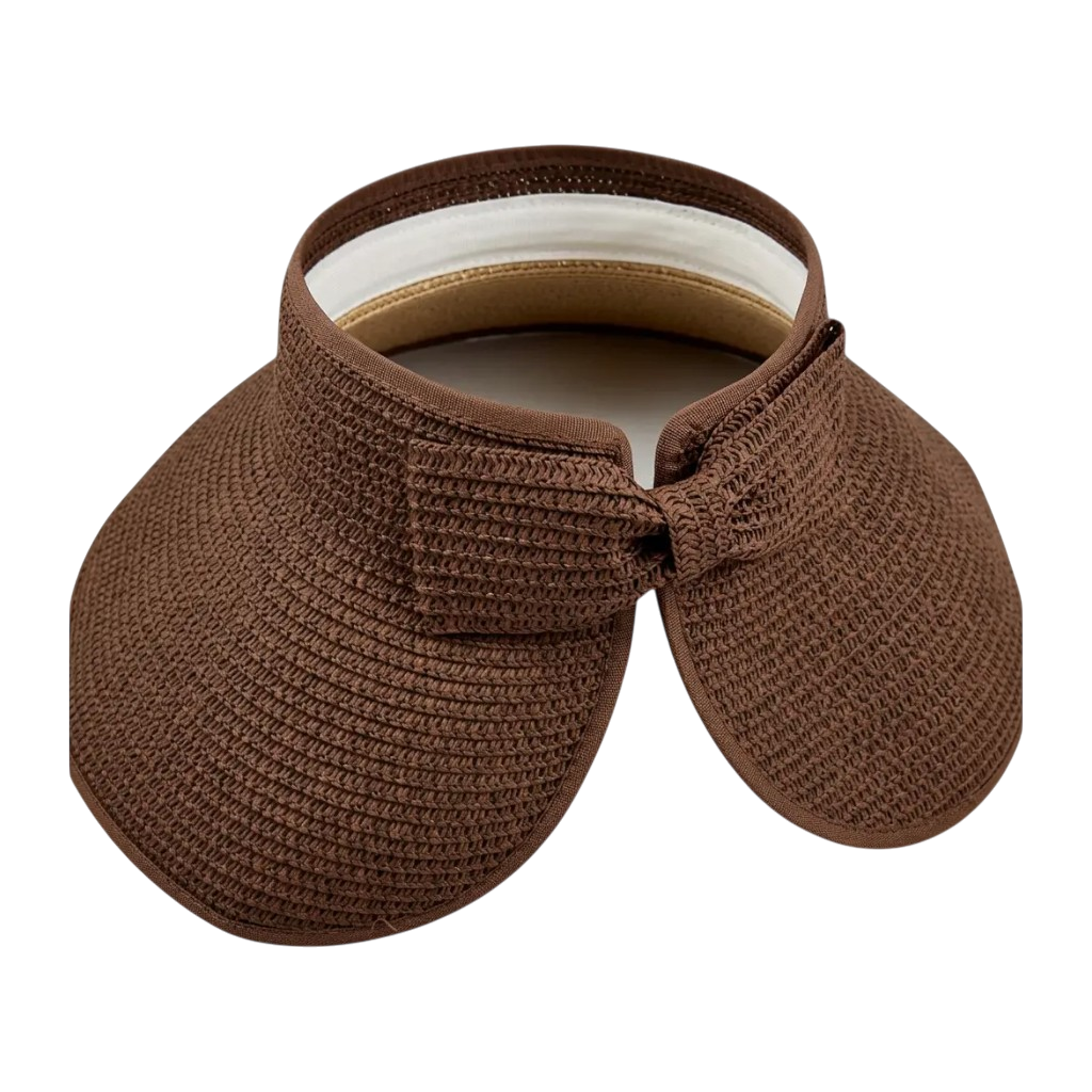 Packable Wide Brim Straw Sun Visor