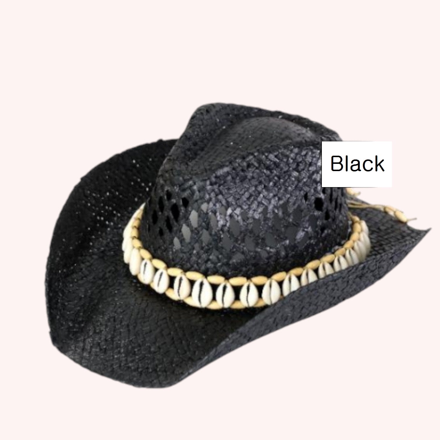 SEASHELLS BAND COWBOY COWGIRL HANDMADE HAT