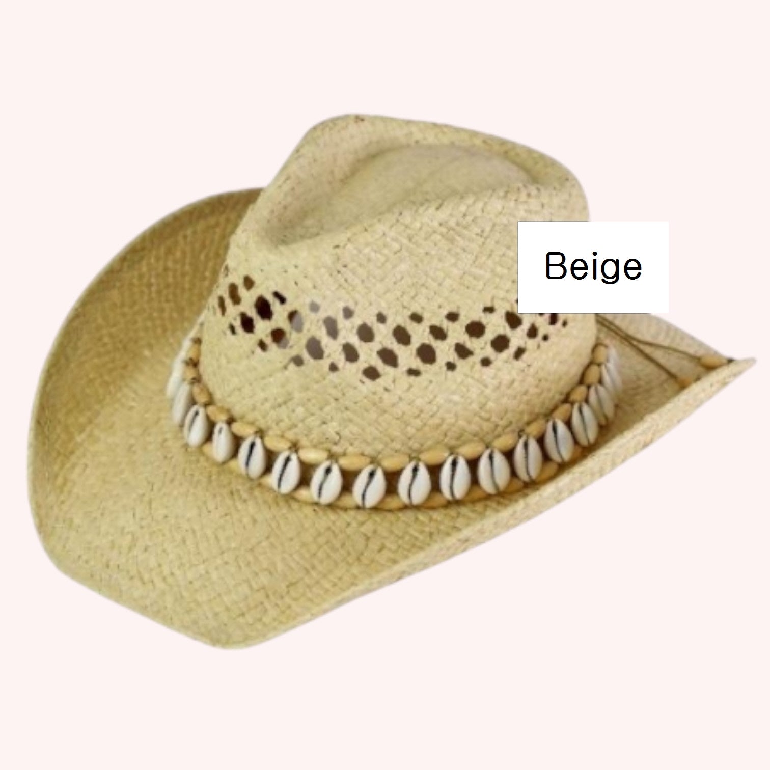 SEASHELLS BAND COWBOY COWGIRL HANDMADE HAT