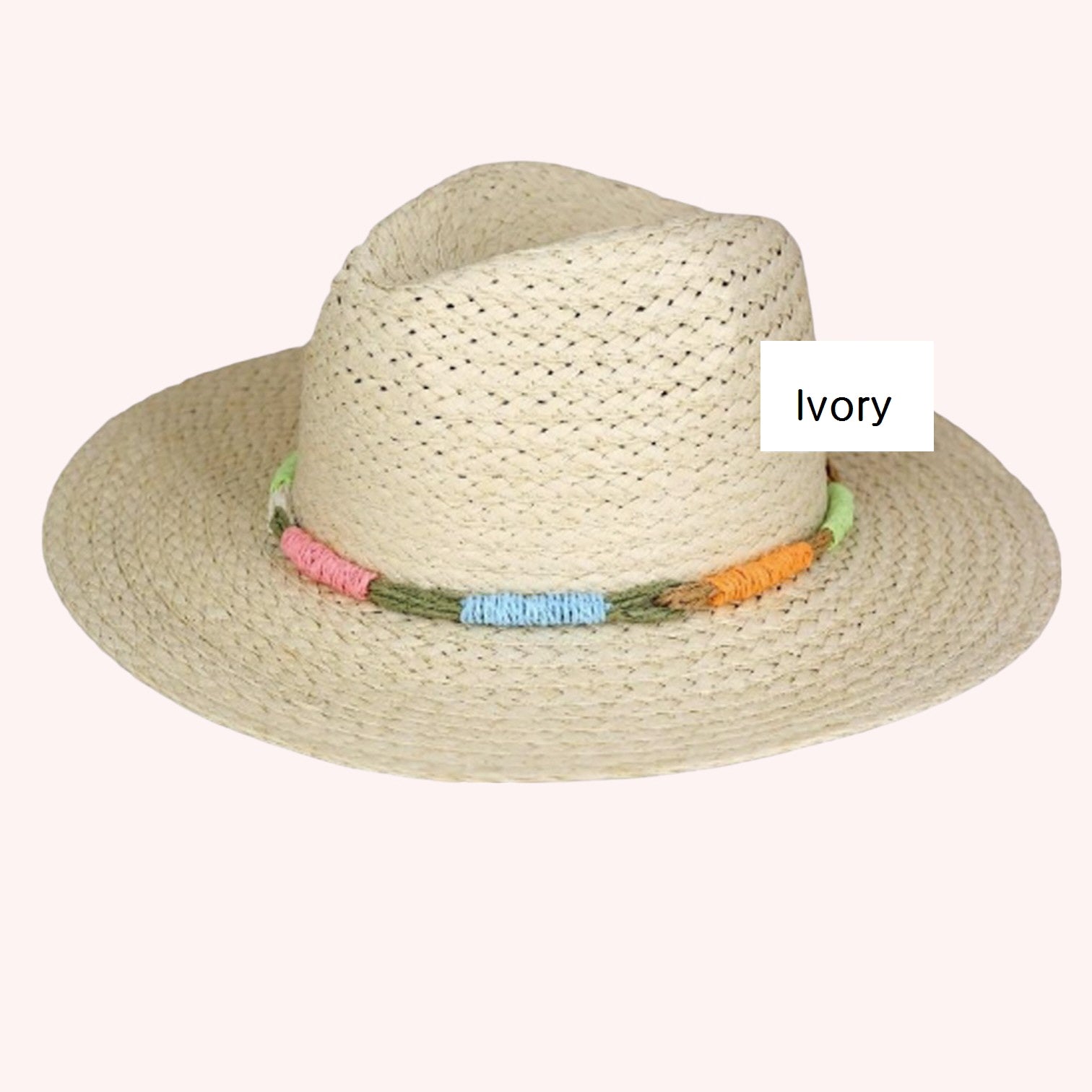 MULTI COLOR STRAW BAND STRAW HAT
