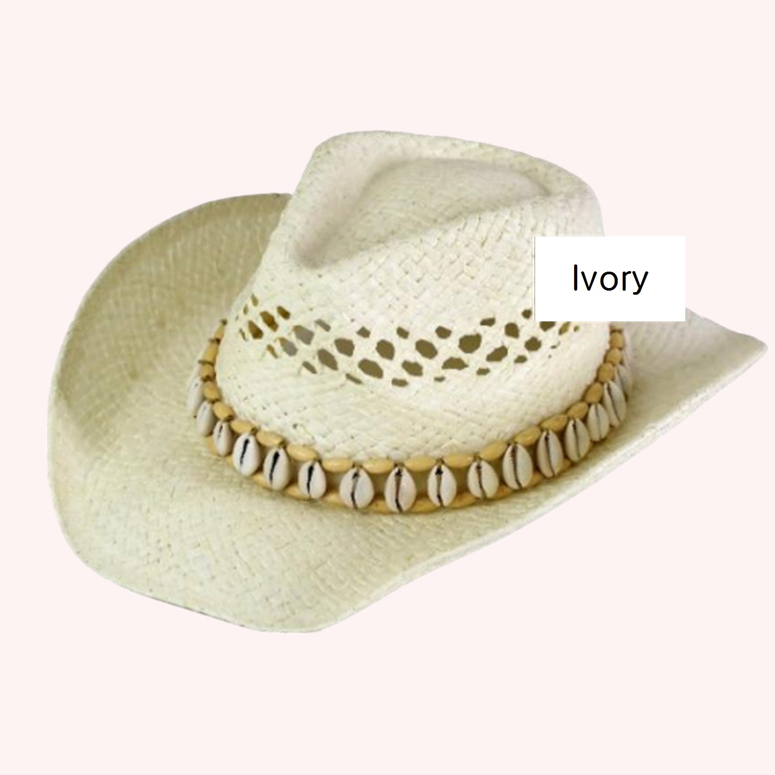SEASHELLS BAND COWBOY COWGIRL HANDMADE HAT