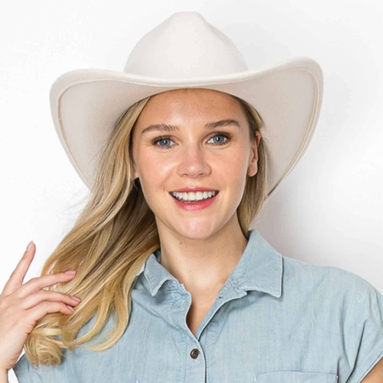 Vegan Felt Cowboy Hat with Suede Belt