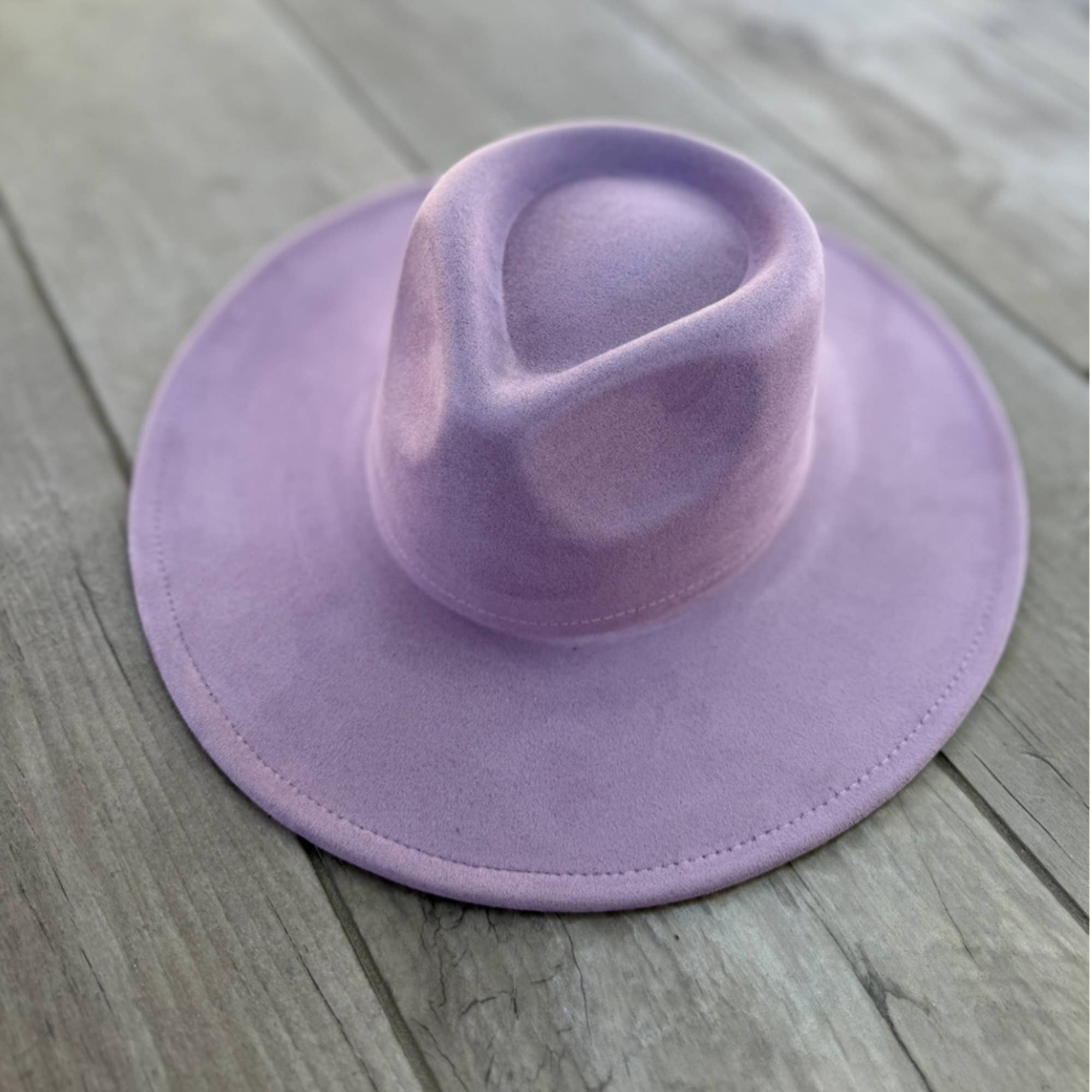 Vegan Suede Wide Brim Rancher Hat – Structured Flat Brim