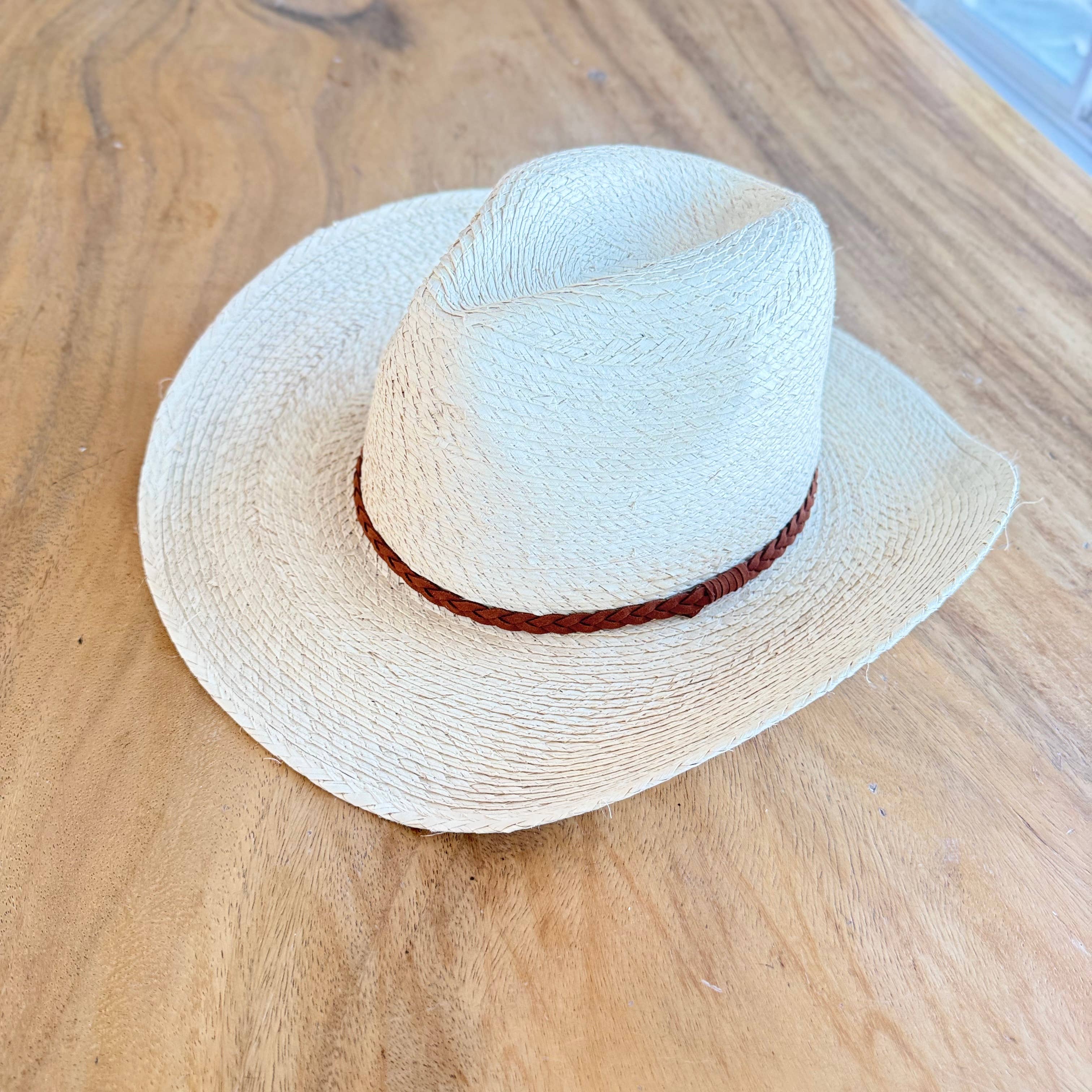 Natural Palm Leaf Cowboy Hat Starched Natural