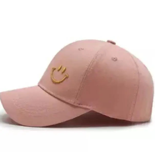 BASEBALL CAP W/ SMILE FACE EMBROIDERY