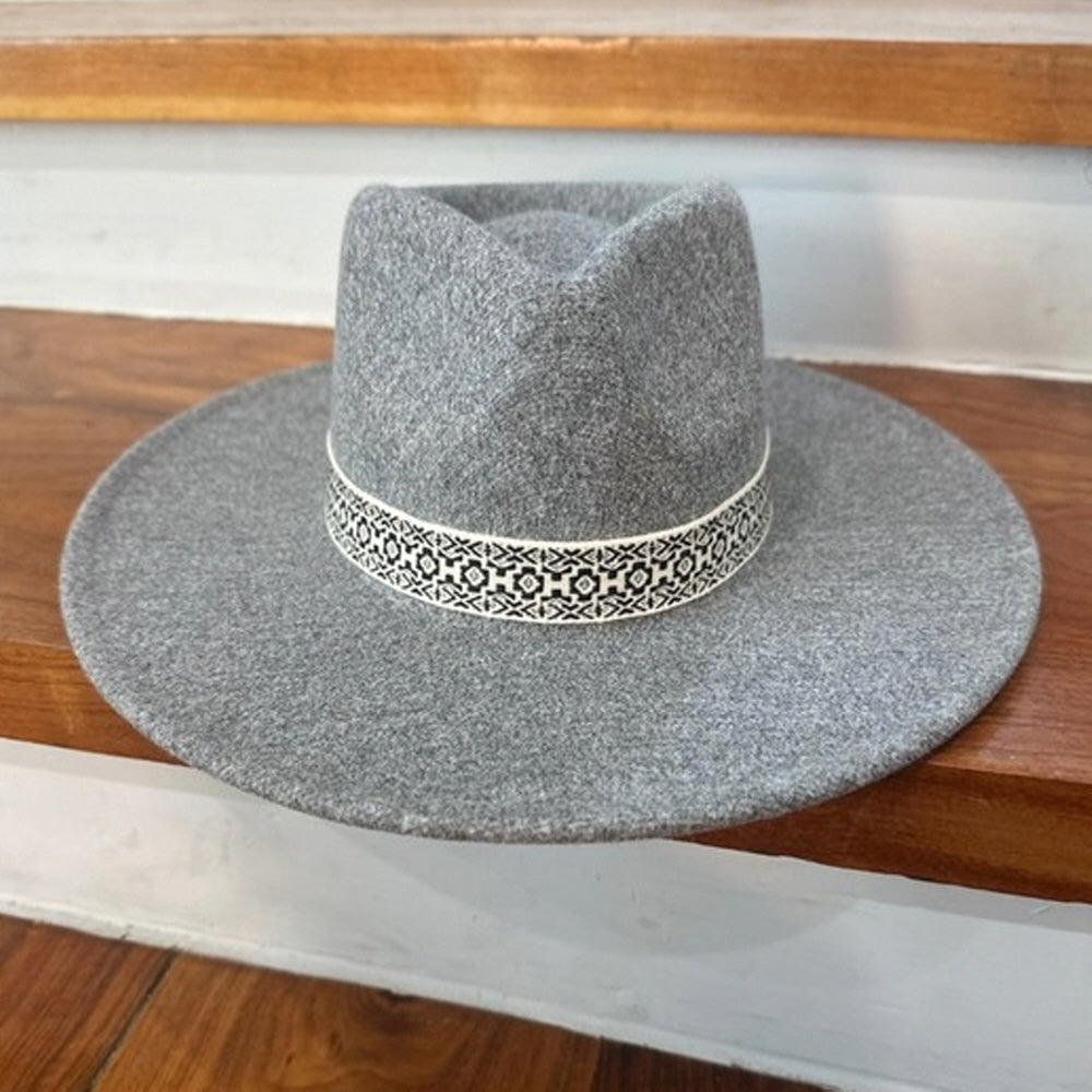 VEGAN FELT RANCHER WITH JACQUARD TAPE