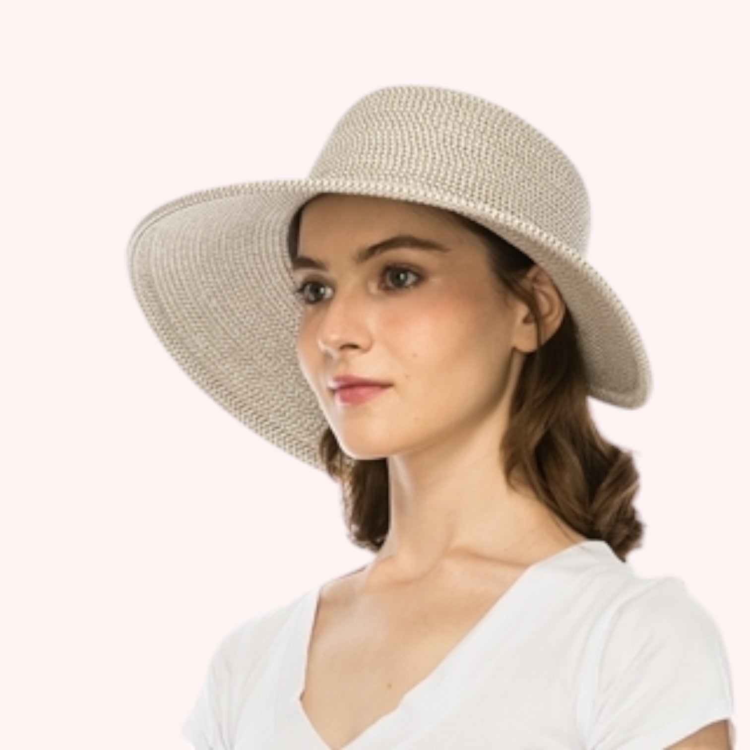 Heather Straw Split Back Sun Hat