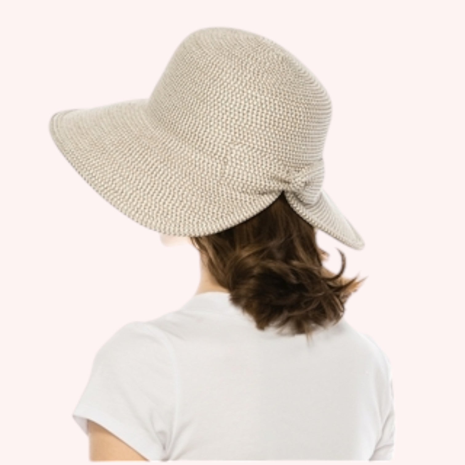 Heather Straw Split Back Sun Hat