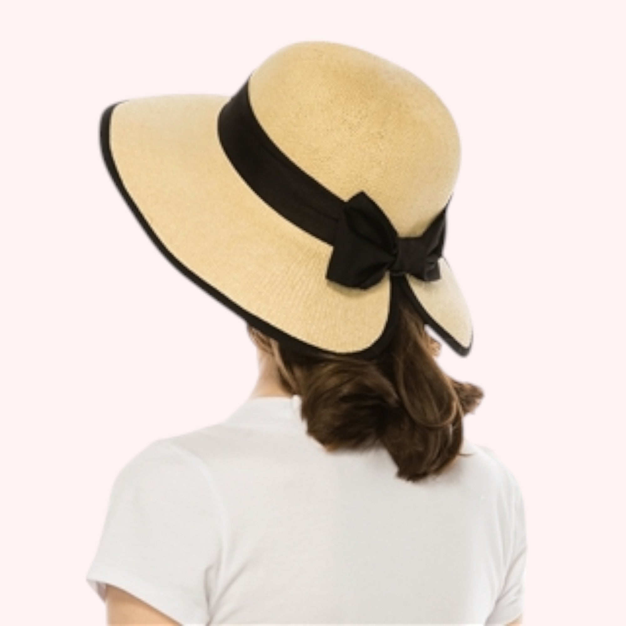 Split Back Toyo Sun Hat w/ Bow