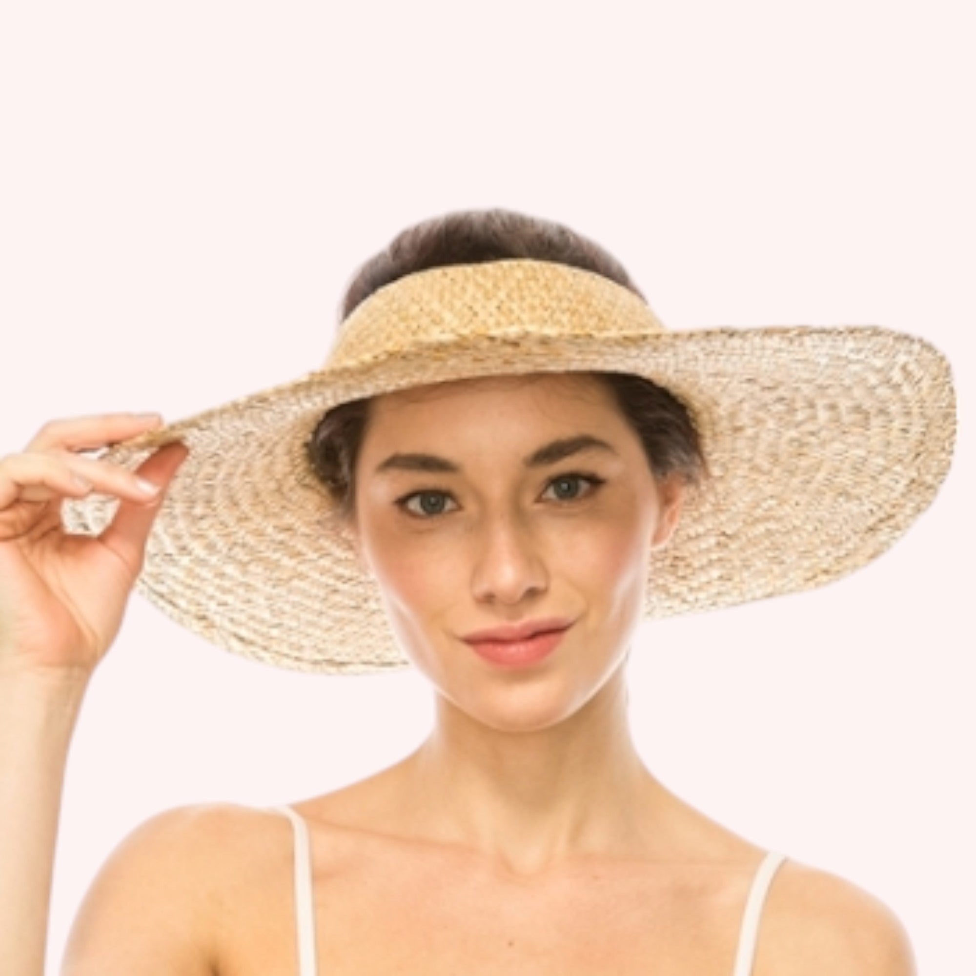 Beachy Fringe Crownless Straw Visor