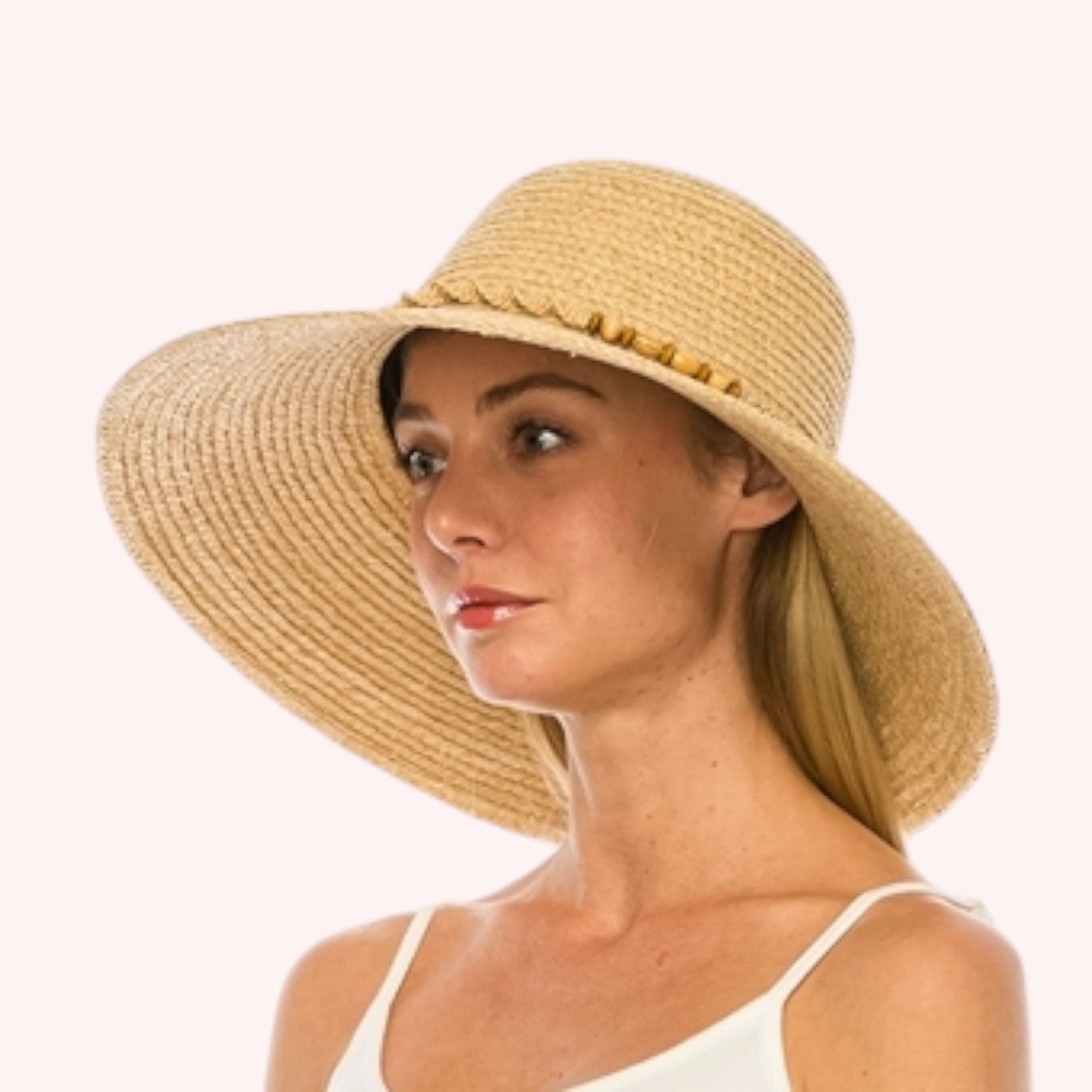 Raffia Straw Lampshade Sun Hat