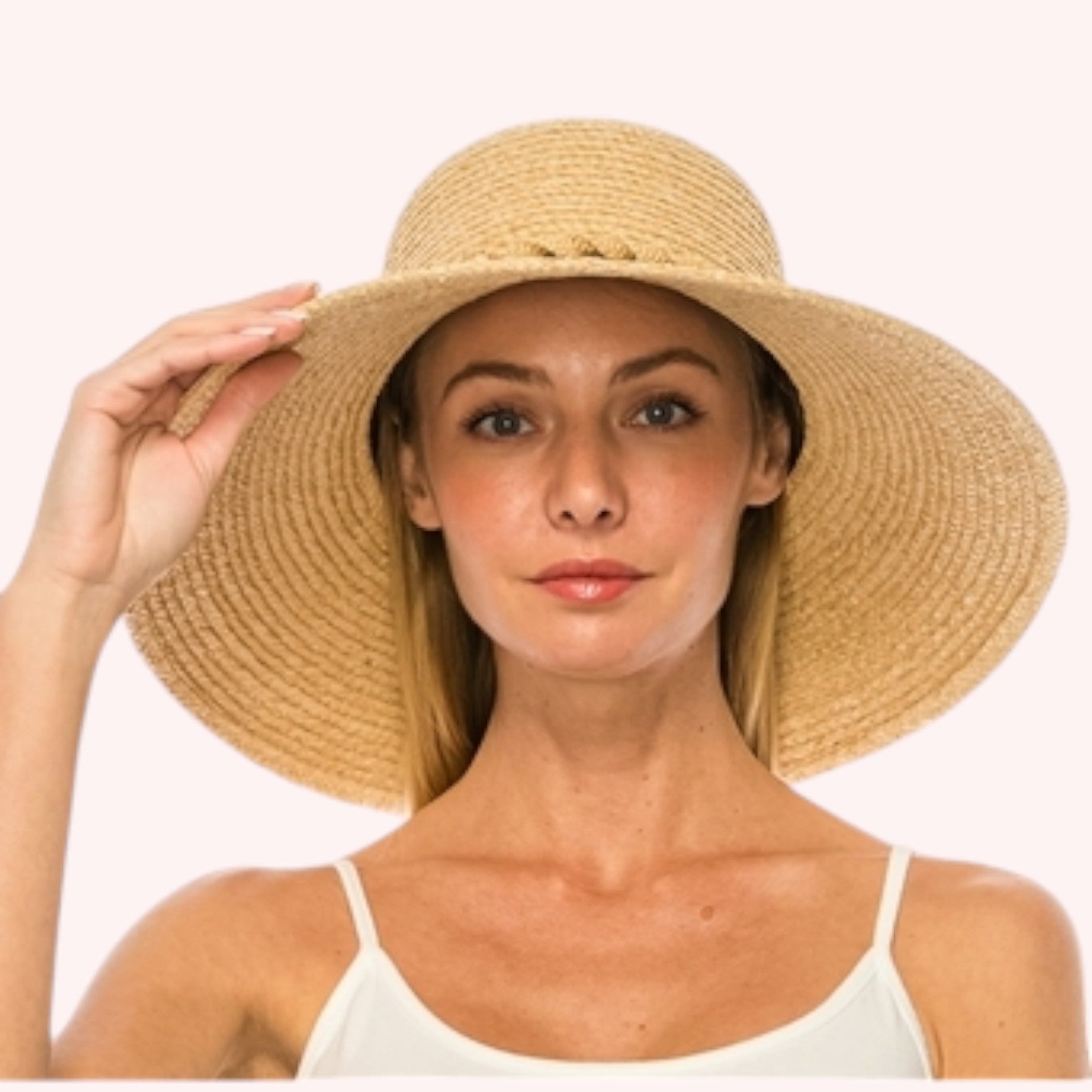 Raffia Straw Lampshade Sun Hat