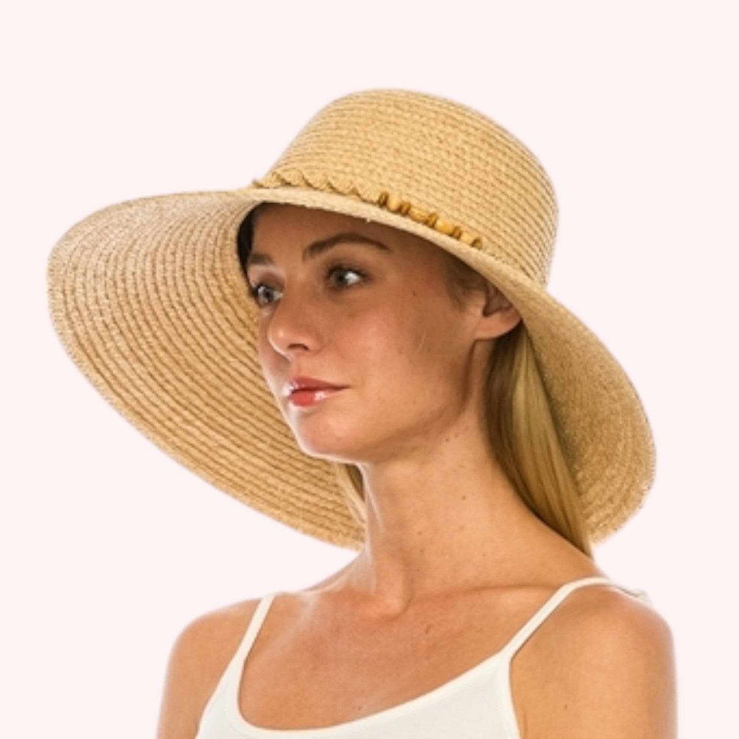 Raffia Straw Lampshade Sun Hat