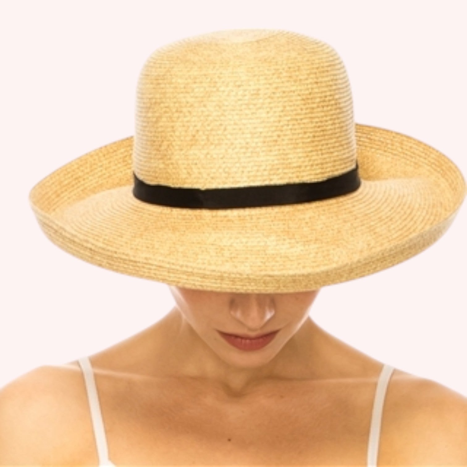 Fine Paper Braid Straw Kettle Hat