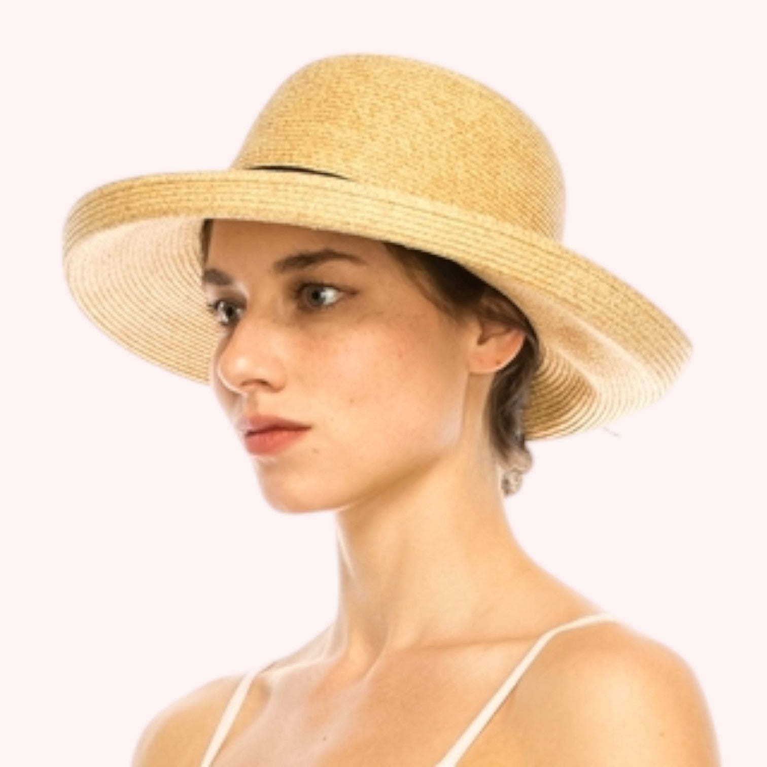 Fine Paper Braid Straw Kettle Hat