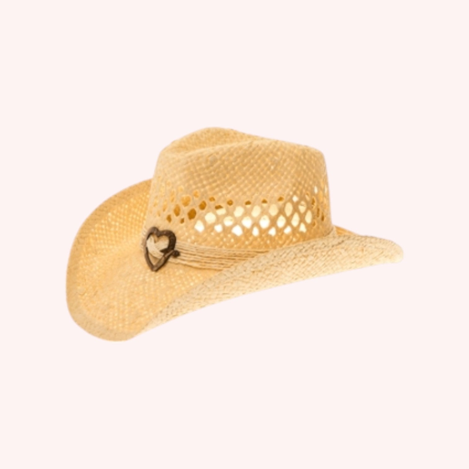 Women's Straw Cowboy w/ Heart Concho