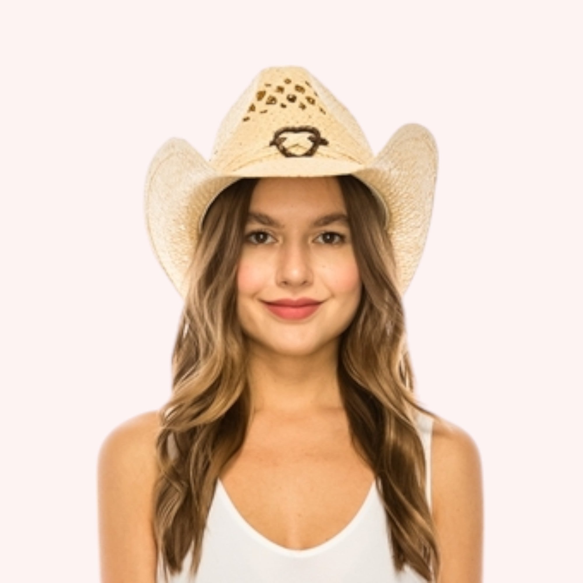 Women's Straw Cowboy w/ Heart Concho