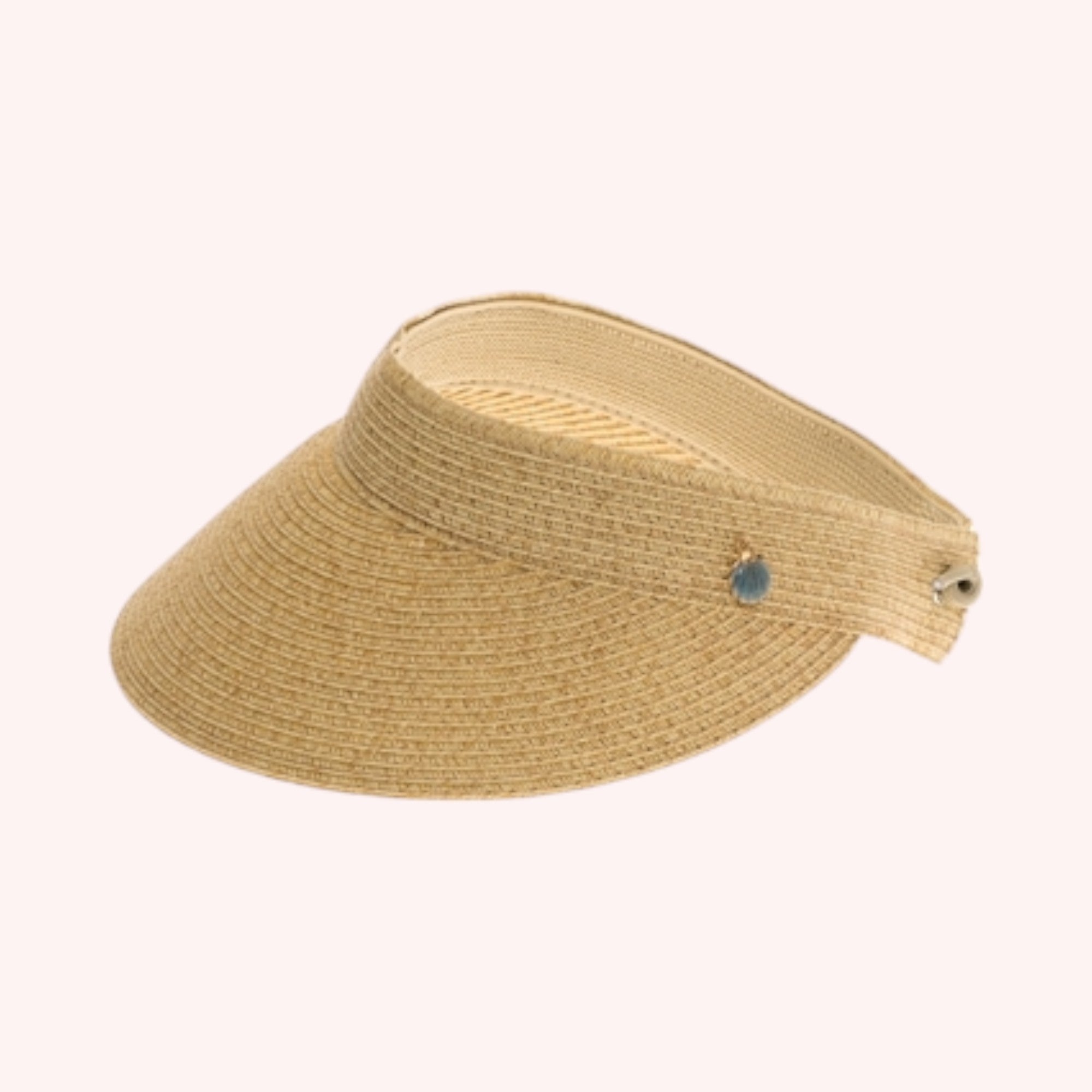 Straw Visor With Stretch Tie