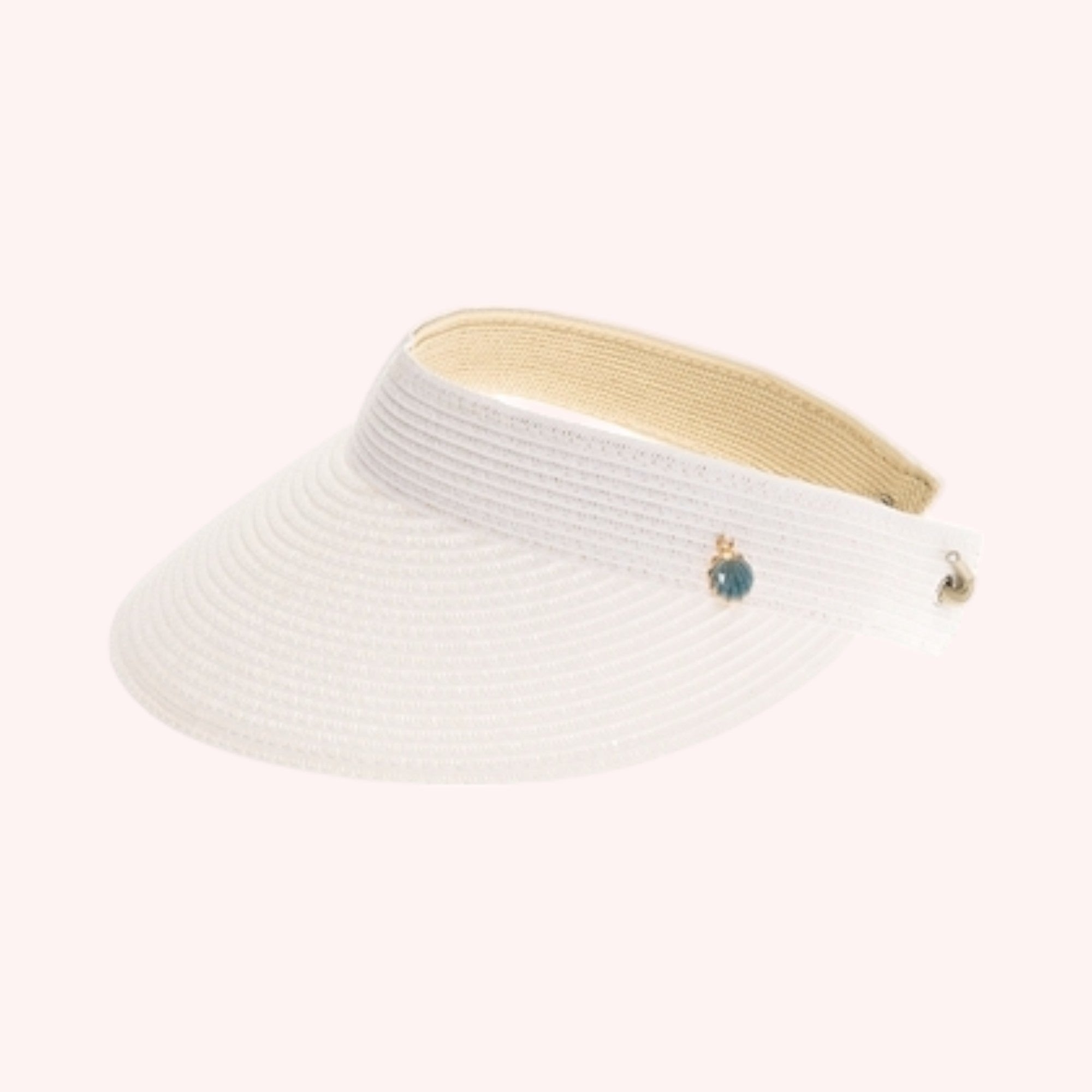 Straw Visor With Stretch Tie