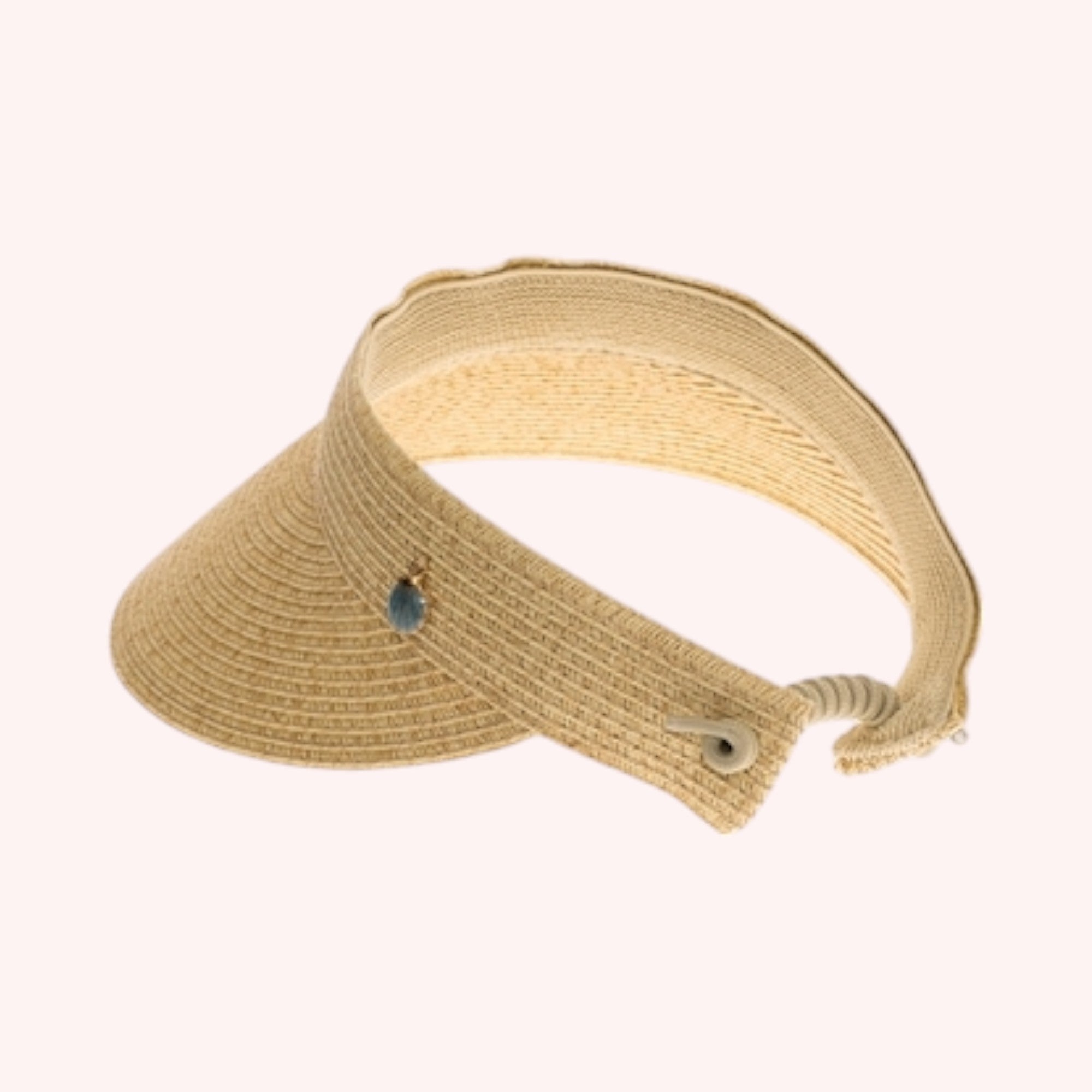 Straw Visor With Stretch Tie