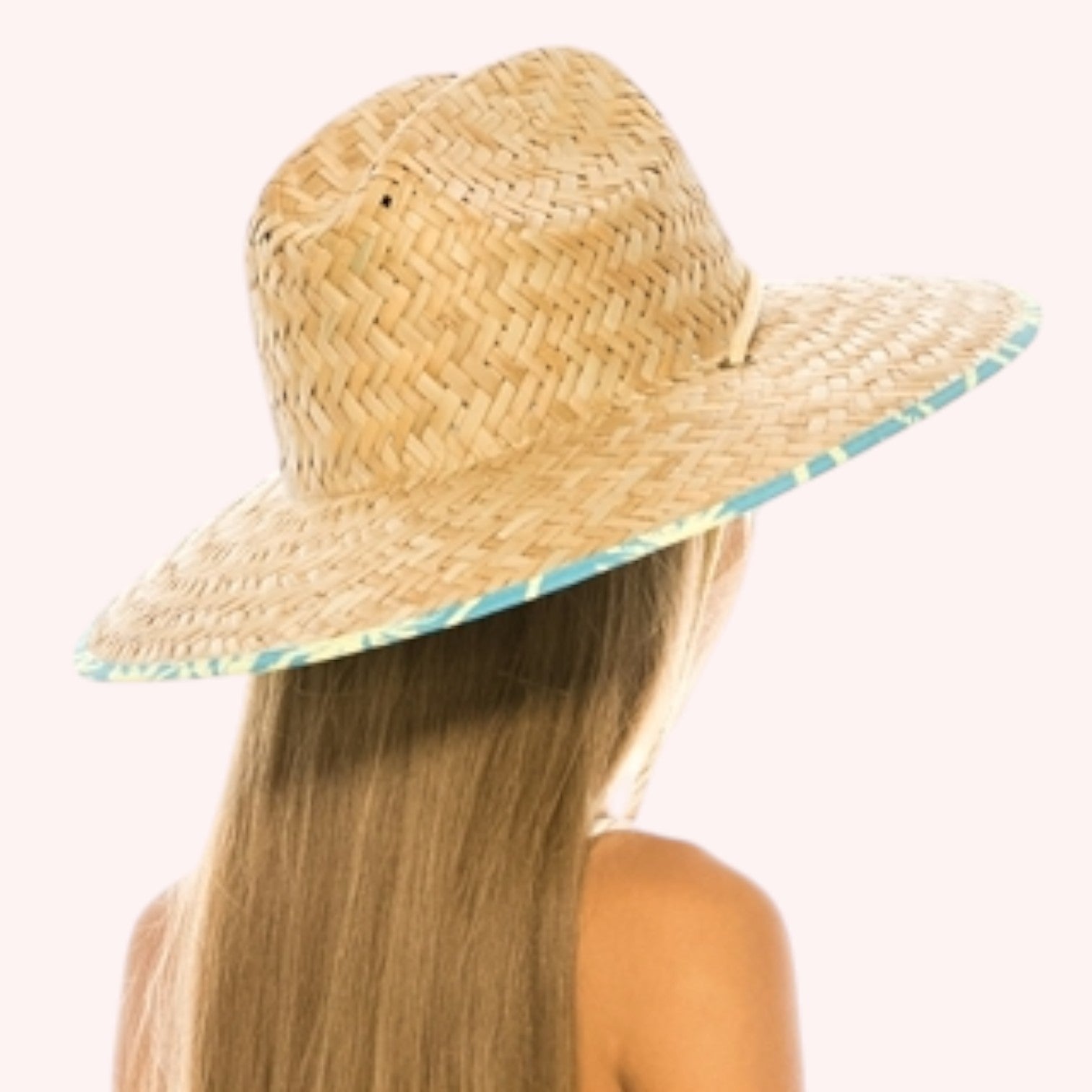 Kid's Straw Lifeguard Hat - Palm Trees