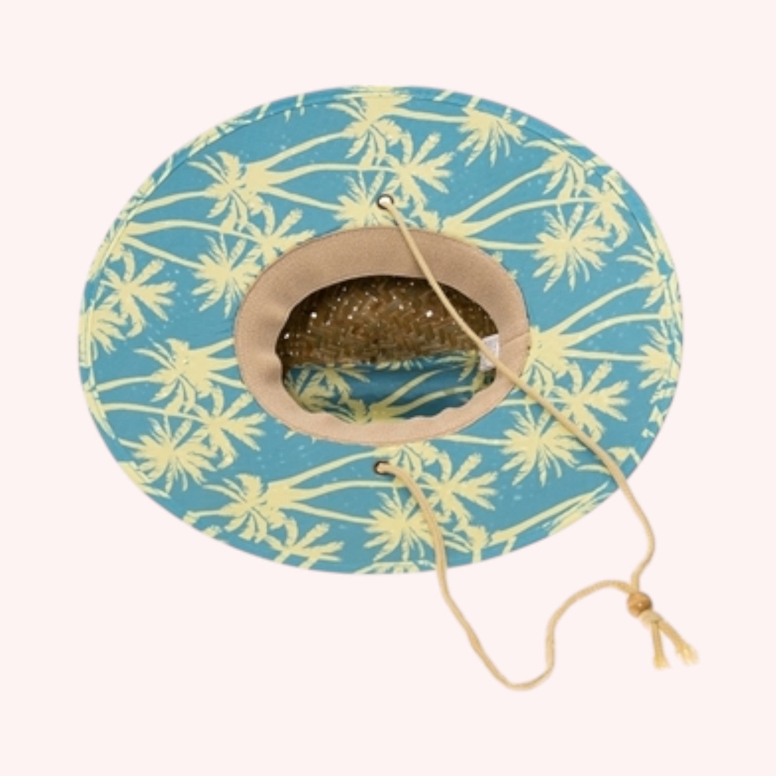 Kid's Straw Lifeguard Hat - Palm Trees