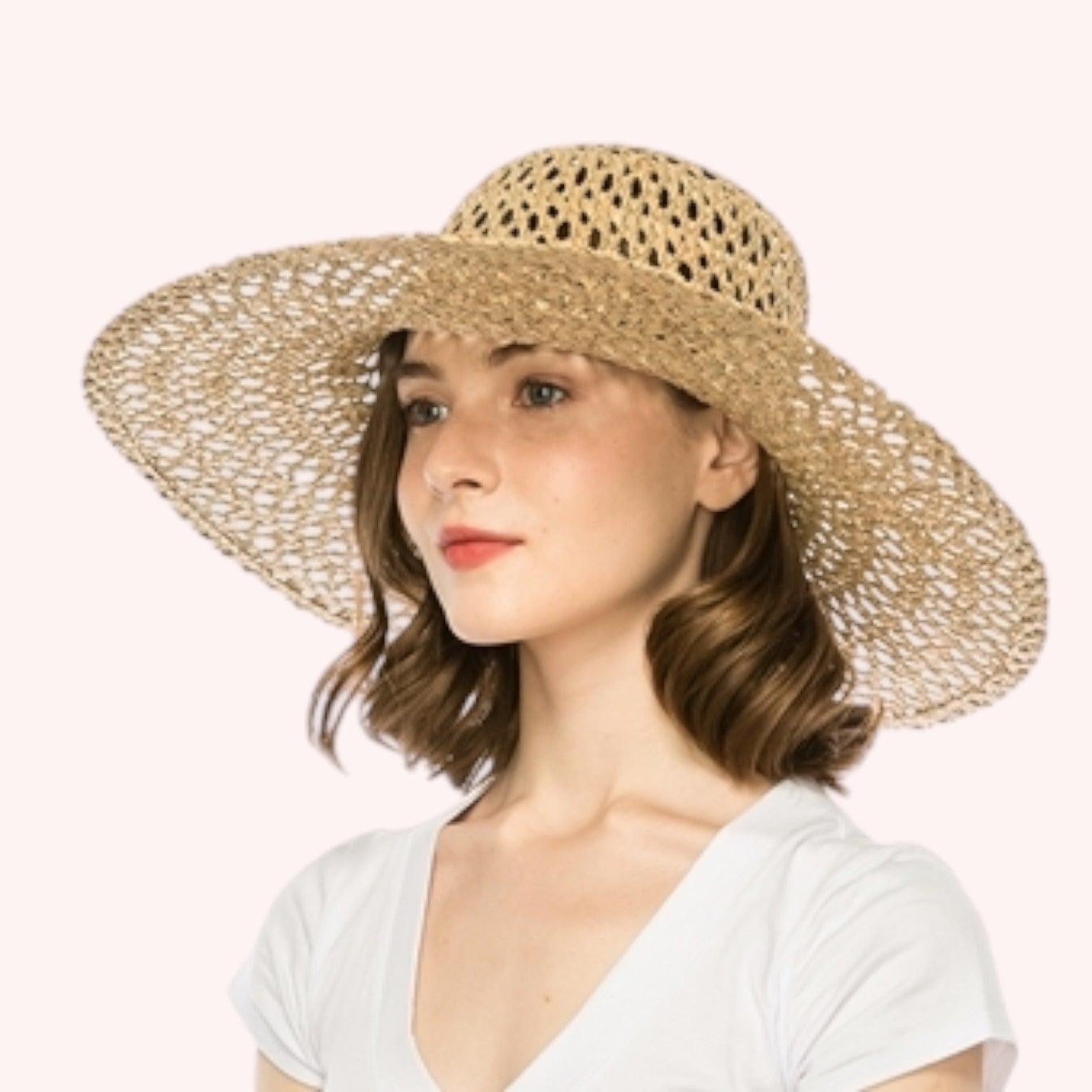 Open Weave Seagrass Straw Hat