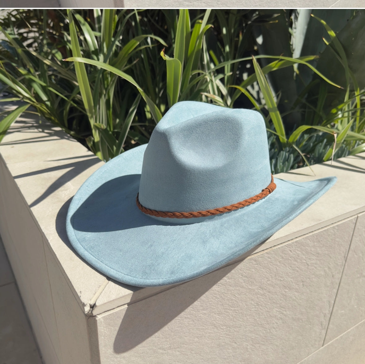 Vegan Suede Cowboy Hat – Braided Band Western