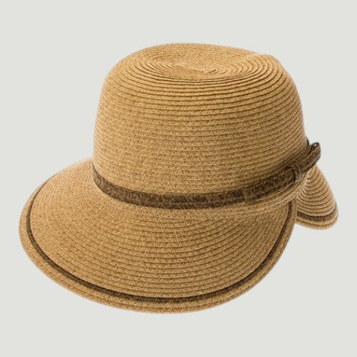 UPF 50+ Backless Straw Sun Hat Wide Brim | Faceframer