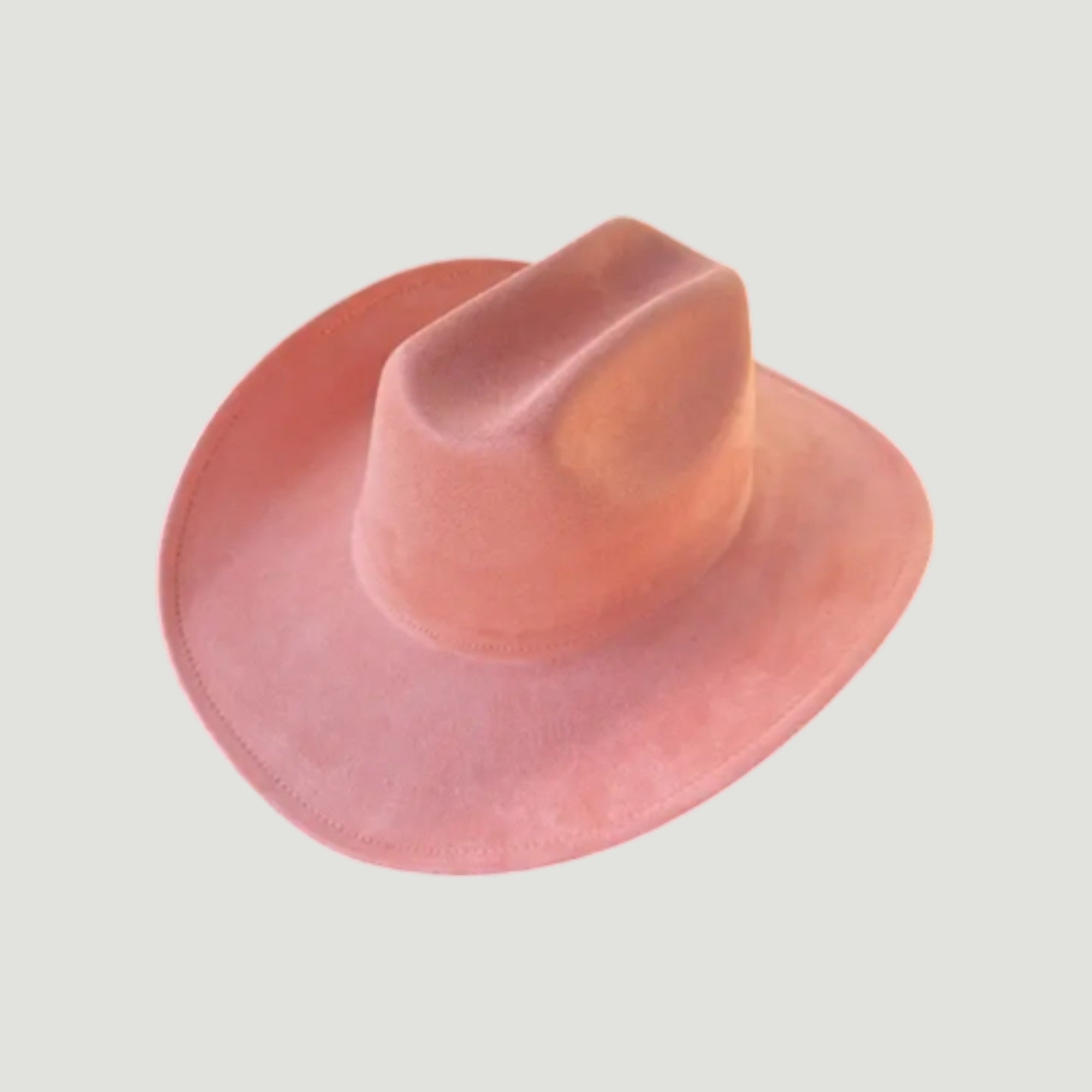 Structured vegan Suede cattleman cowboy hat with shapeable brim. Perfect for western, boho, and festival looks. Adjustable fit