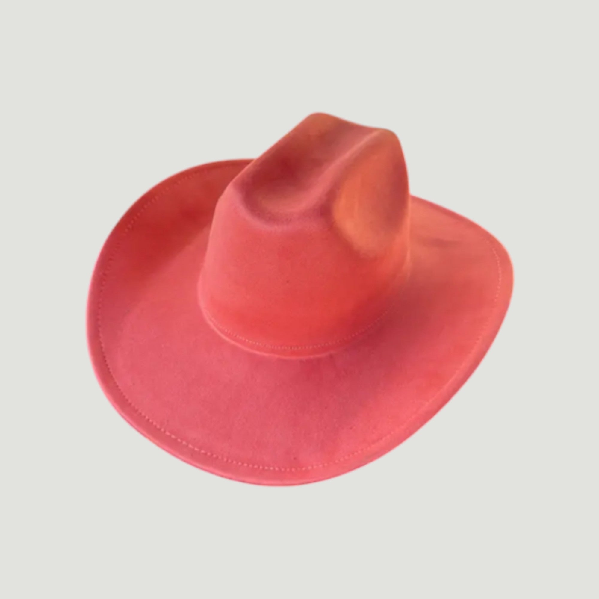 Structured vegan Suede cattleman cowboy hat with shapeable brim. Perfect for western, boho, and festival looks. Adjustable fit