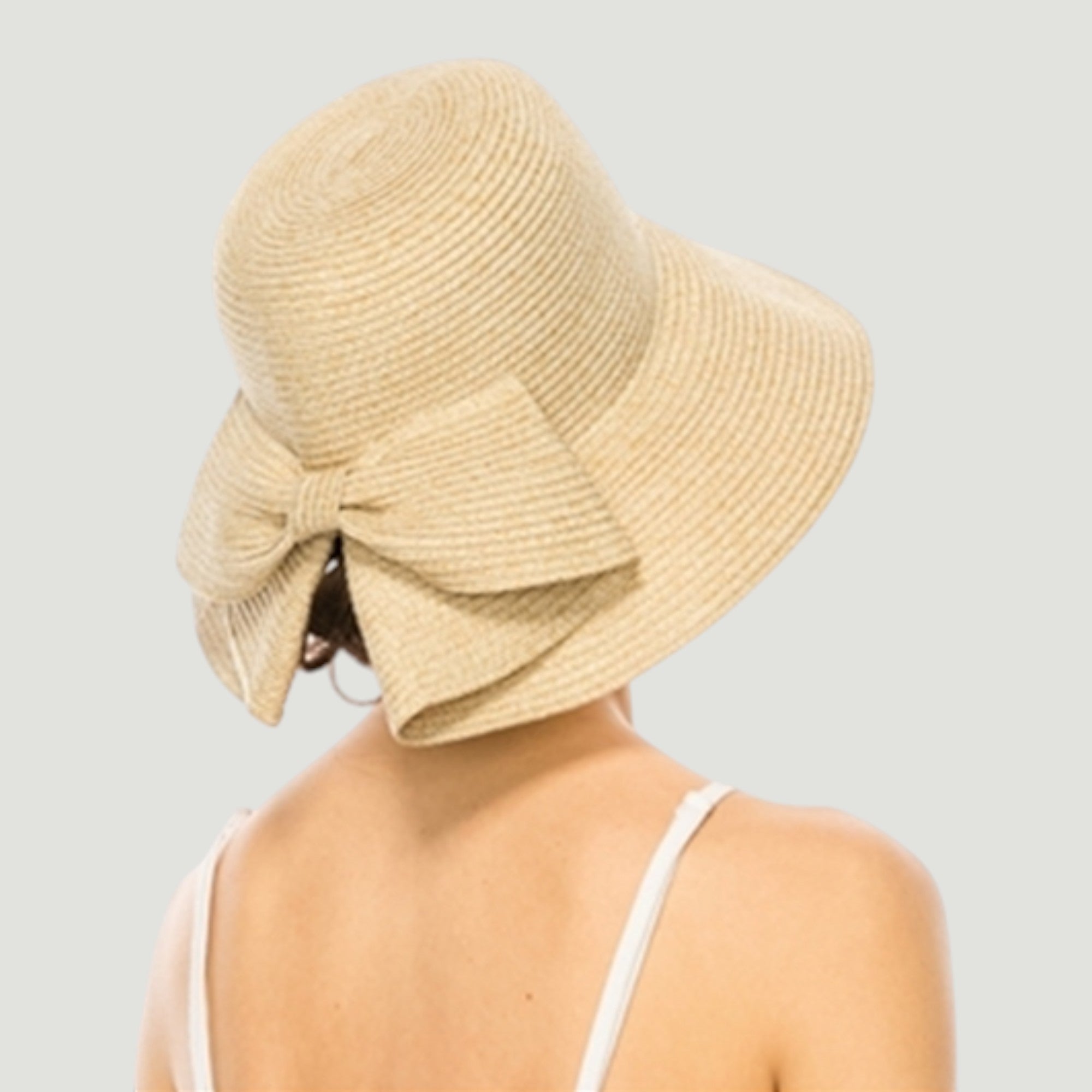 Packable Washable Sun Hat with Split Back Bow