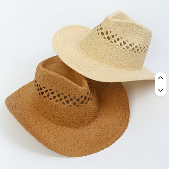 Open Weave Straw Cowboy Hat