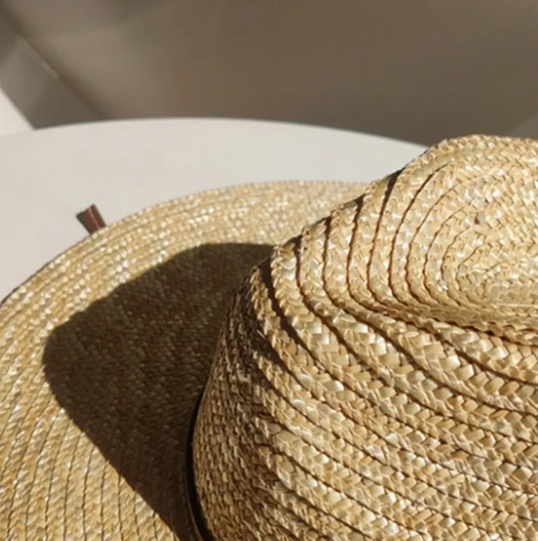 Wheat Straw Rancher Hat, Flat Brim