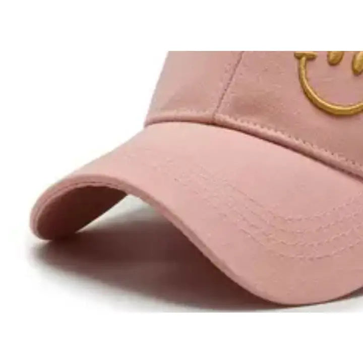 BASEBALL CAP W/ SMILE FACE EMBROIDERY