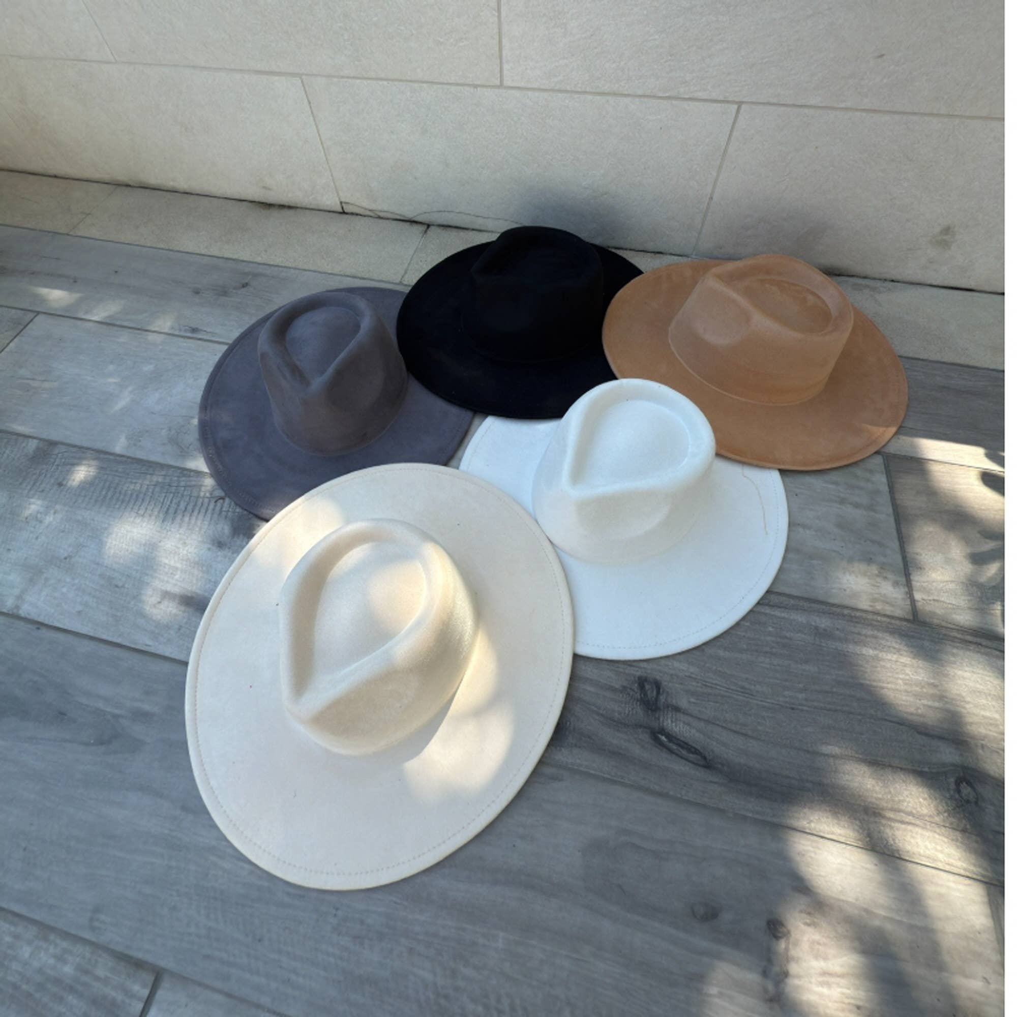 Vegan Suede Wide Brim Rancher Hat – Structured Flat Brim