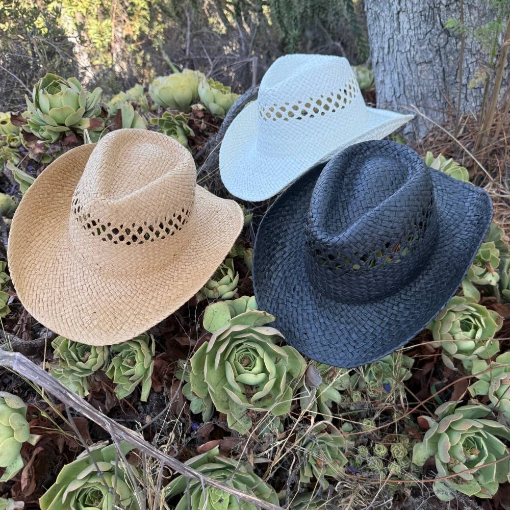 Open Weave Straw Cowboy Hat – Breathable Western Summer Hat