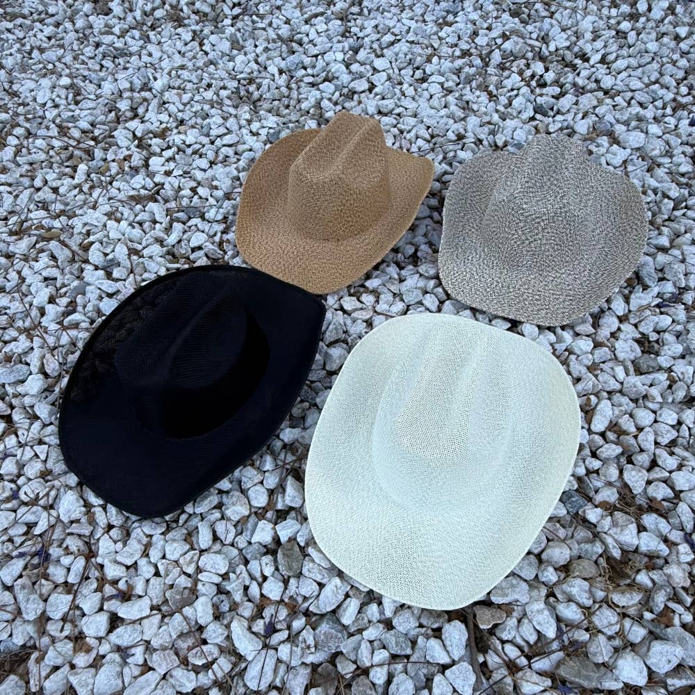 Lightweight Mesh Straw Cowboy Hat